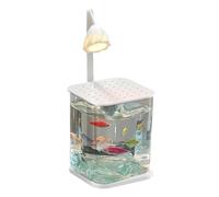Tanque de peces Landscaped Glass, Fish Landscaped Tank With Crystal, Small Fish Tank With LED Light, Landscaped Fish Tank, Crystal Fish Tank 3.94x5.91x9.65" for Fish, Shrimp, Small Crabs, Jellyfish,