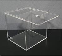 Tanque de Peces Nano acrílico Profesional, Caja de cría, Acuario pequeño Betta + Tapa Deslizante y Orificio de alimentación. Adecuado para terrarios, Tortugas e Insectos hábitat. 8L (20x20x20cm)