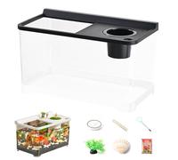 Tanque De Pescado- Acuario De Acrílico Transparente Grande | Hábitat De Pescado Elegante Para Pescado Rojo Betta Peces Tropical Con Bomba De Agua De Iluminación Led Fácil Limpieza Para La