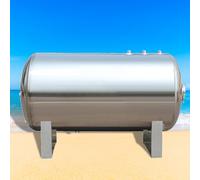 Tanque de presión de Agua, 300 L, Horizontal, de Acero Inoxidable 304 - Contenedor de expansión de Agua de Gran Capacidad con Kit de Montaje para Aumentar el caudal de Agua de Pozo - Tanque