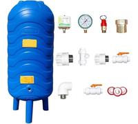 Tanque de Presión de Agua en PE de Alta Densidad, estructura Automático Completo con Manómetro, Interruptor de Presión Y Válvula de Seguridad - Ideal for Pozos(15.8Gal/60L-H80cmxW35cm)