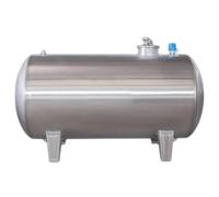 Tanque de Presión Horizontal de Acero Inoxidable for Pozo de Agua, Contenedor de Suministro de Agua Autopresurizado Doméstico con Puerto de Limpieza(100L/26.4gal)