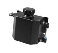 Tanque de recuperación aceite motor aleación aluminio universal 1 l, tanque ventilación, desbordamiento del radiador(Black)