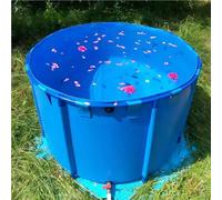 Tanque de retención para estanques de peces al aire libre con forro de PVC y válvula de drenaje, resistente e para cultura y Koi Bing 2,5 m x 1 m