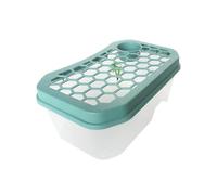 Tanque de tortuga para bebé, jaula de reptiles, pequeño tanque de tortuga con tapa, terrario de acuario con lugar para tomar el sol para tortugas cangrejos de río