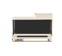 Tanque de Tortugas Plataforma de Escalada Cubierta for el hogar, Drenaje Inferior del Tanque alimentación Tortugas(Light Yellow)