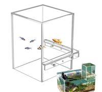 Tanque elevador de peces acrílico - Tazón de acuario ligero y transparente de 13x13x16 cm, pantalla de agua invertida transparente | Acuario flotante, hábitat, pecera para decoración del hogar y la Of