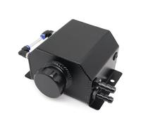 Tanque Expansión Refrigerante Tanque Desbordamiento Refrigerante Motor Aleación Aluminio Universal 1000 Ml/2000 Ml Cuadrado 1 L/2 L Con Tapón Drenaje Depósito Compensación Refrigerante(1L-Black)