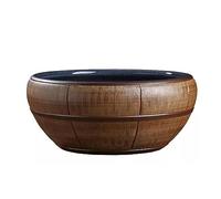 Tanque grande de cerámica para peces dorados, tanque de loto, tanque de tortuga, maceta hidropónica creativa retro de loto, pecera de cristal (41 cm)