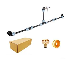 Tanque IBC elevado para exteriores con conector rápido, 25 cm, traje de grifo de aleación de zinc, montaje y desmontaje, posicionamiento óptimo de salida, para riego de jardín y uso en contenedores