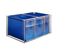 Tanque Koi de PVC resistente con ventana de visión transparente y válvula de drenaje, marco de acero sobre el suelo para la cría de peces y exhibición de jardín, fácil montaje