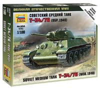 Tanque Medio Soviético T-34/76 1:100 Kit De Modelo De Plástico ZVEZDA