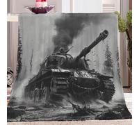 Tanque Militar para adultos y niños, manta de franela, color gris, manta de muelle, forro polar suave, cálido, ligero, invierno y otoño mantas para viajar, cama o sofá, 200 x 220 cm