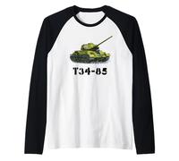Tanque Militar soviético Ruso de la Segunda Guerra Mundial - Tanque T34-85 Camiseta Manga Raglan