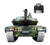 Tanque Militar Teledirigido Y Tanque De Colección para Adultos con Disparo BB, Retroceso, Sonido Mecánico Y Control 2.4ghz - Realismo Total En Escala GermanLeopard2A6-Deluxe