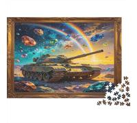 Tanque Moderno Puzzle de 1000 Piezas Papel Puzzle para Adultos Paisaje Espacial Fantástico Relajación Enfoque Familiar Decoración 38x26cm/1000pcs