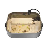 Tanque pequeño para reptiles - Kit de hábitat de tortuga, recinto de visión completa | Sección de agua multifunción para tomar el sol y zona de tierra para tortugas bebés, cangrejos, mascotas