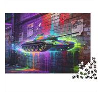 Tanque Pintado Graffiti Puzzle de 1000 Piezas Papel para Adultos Arte Callejero Urbano Juego de Puzzle 1000 Piezas Decoración Regalo 70x50cm/1000pcs