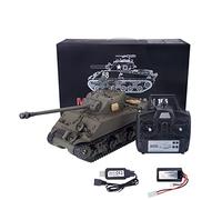 Tanque RC para adultos, RC US M4A3 Sherman, tanque mediano de control remoto con humo y efectos de sonido, vehículo militar realista para adultos, entusiastas militares y aficionados adultos