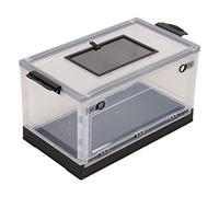 Tanque Transparente para hámster, Jaula Grande y Transpirable para hámster con diseño de Puerta Delantera, polea Inferior, apilamiento para Ardilla Dorada, Material ABS, (Black)