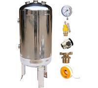 Tanque vertical de acero inoxidable para compresor de aire, recipiente a presión de 1.3 a 13 galones, receptor de gas duradero con kit de montaje, diseño portátil de bajo nivel de ruido para uso ind