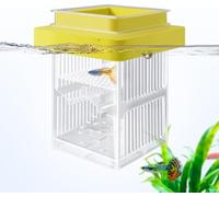 Tanques de cría flotantes para acuario, cajas de criador de peceras con caja de eclosión y caja de aislamiento, peces criadores acrílicos con divisor para peces bebé, pez payaso y guppy (1 unidad)
