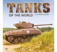 Tanques del Mundo | Calendario mensual cuadrado de pared 2025 de 12 x 24 pulgadas | Sin plástico | BrownTrout | Equipo de vehículos militares