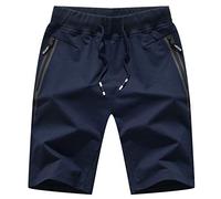 Tansozer Pantalones Cortos Hombre Deporte Shorts Deportivos Mallas Cortas Running Algodón Bermuda Deportivas Short Gym Azul L