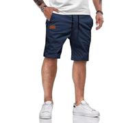 Tansozer Pantalones Cortos Hombre Verano Bermudas Pantalón Corto Casual Chino Ligero Transpirable Algodón Cargo Leisure Shorts con Bolsillo Azul Malaquita 2XL