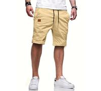 Tansozer Pantalones Cortos Hombre Verano Bermudas Pantalón Corto Casual Chino Shorts Hombre Ligero Transpirable Pantalones Cortos Algodón Cargo Hombre Leisure Shorts con Bolsillo Caqui M
