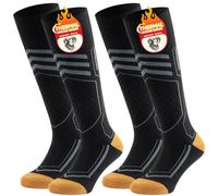 TANSTC 2 Pares Calcetines Invierno Altos de Compresión 43-46 Calcetines de Esquí de Lana Merino para Hombre Mujer Jóvenes Calcetines Termicos Frio Extremo Para Snowboard Pesca Cámping, Negro