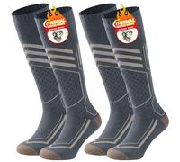 TANSTC 43-46 Calcetines de Esquí Lana Merina para Hombre Mujer Jóvenes Calcetines Altos de Compresión Calcetines Térmicos Transpirables Acolchados para Esquiar Snowboard Deportes al Aire Libre, Gris