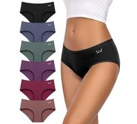 TANSTC Bragas de algodón para Mujer, Pack de 6, Braguitas Hipster, Cintura Baja y elásticas, Transpirables, XL
