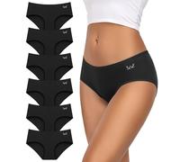 TANSTC Bragas de algodón para Mujer, Pack de 6, Hipster Slips, Cintura Baja y elásticos, Transpirables, M