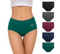 TANSTC Bragas de Cintura Alta para Mujer, Ropa Interior de algodón, Bragas de Cobertura Completa de la Espalda, Paquete múltiple de 5, M