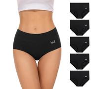 TANSTC Bragas de Cintura Alta para Mujer, Ropa Interior de algodón, Bragas de Cobertura Completa de la Espalda, Paquete múltiple de 5, L