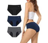 TANSTC Bragas Menstruales Mujer Algodon 60ML, Menstruación Protección Hygiénia Absorbente y Lavable, Ropa Interior Mujer Ecológica y Reutilizable, Pack de 3