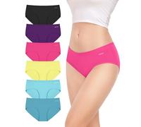 TANSTC Bragas Mujer, Bragas Mujer Algodón Hipster, 6 Bragas Hipster Tiro Bajo, Elásticas, Ropa Interior Deportiva,L