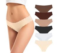 TANSTC Bragas Sin Costura Braguitas Licra Mujer Invisible Microfibra Deporte Bikini Hipster Culotte Pack de 6, L