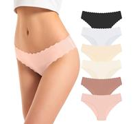 TANSTC Bragas Sin Costuras Mujer Ropa Interior Tangas Bragas Cómodas para Mujer Pack de 6, S