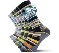 TANSTC Calcetines Térmicos de Senderismo para Hombre, Acolchados de Lana Merina, Transpirables para Correr, Ciclismo e Invierno, 3 Pares, Multicolor (Mix), Talla M