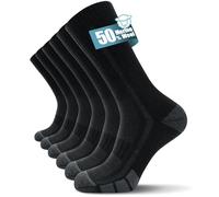 TANSTC Calcetines Térmicos de Senderismo para Hombre, Acolchados de Lana Merina, Transpirables para Correr, Ciclismo e Invierno, 3 Pares, Negro, Talla L