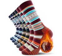 TANSTC Calcetines Térmicos de Senderismo para Hombre, Acolchados de Lana Merina, Transpirables para Correr, Ciclismo e Invierno, 3 Pares, Multicolor, Talla XL