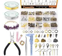 Tanstic Kit de 1467 piezas de suministros para hacer joyas - Kit de fabricación de joyas con alicates, anillos de salto, cables de cobre, accesorios, pinzas, calibrador, abridor de anillos de salto