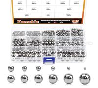 Tanstic Surtido de 265 piezas de billes de roulement en acier de précision métrique (acero para rodamientos, 12 tamaños) 3/32 in 1/8 in 5/32 in 3/16in 7/32in 1/4in 9/32in 5/16in 11/32in 3/8in 13/32in
