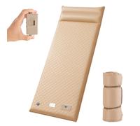 TANSTRIDER Colchoneta de dormir autoinflable con bomba, colchonetas individuales de espuma viscoelástica de 3.15 pulgadas de grosor (caqui)