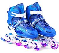 Tante Tina Patines en línea con Luces Que se encienden en Las Ruedas para niños y Adolescentes - Azul - Talla L (38-41)