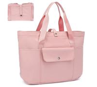 TANTOMI Bolso de mano para mujer, una espaciosa bolsa de playa para mujer, ideal para el trabajo, la escuela y el gimnasio, Rosa.