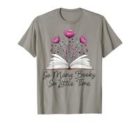 Tantos Libros Pero Tan Poco Tiempo Ratón de Biblioteca Floral Camiseta