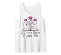 Tantos Libros Pero Tan Poco Tiempo Ratón de Biblioteca Floral Camiseta sin Mangas